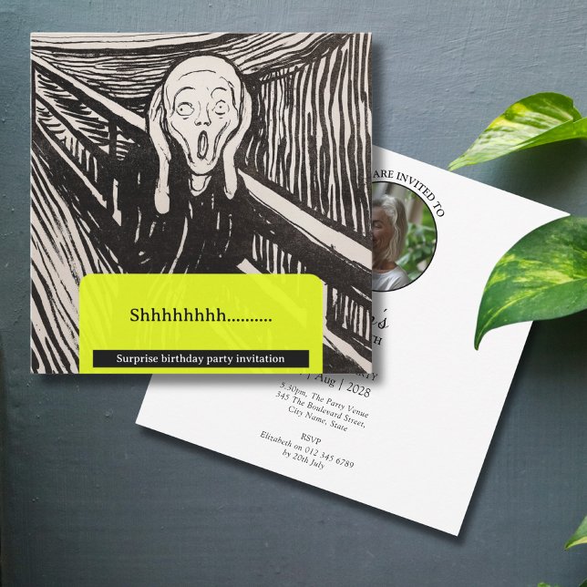 The Scream Munch Birthday Party Invitation (The scream birthday party invitation.)