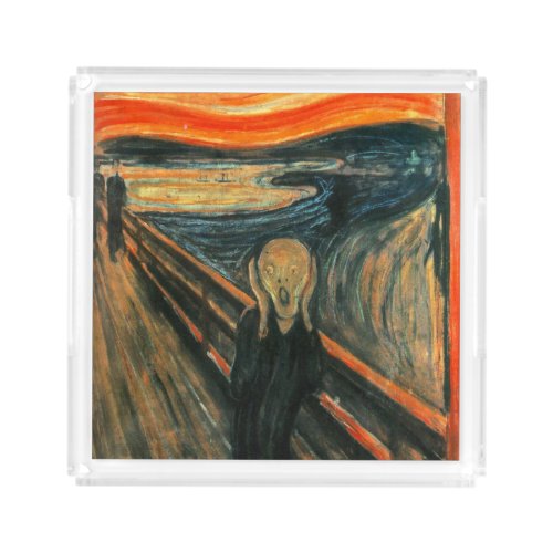 The Scream Munch Modern Art Abstract Acrylic Tray