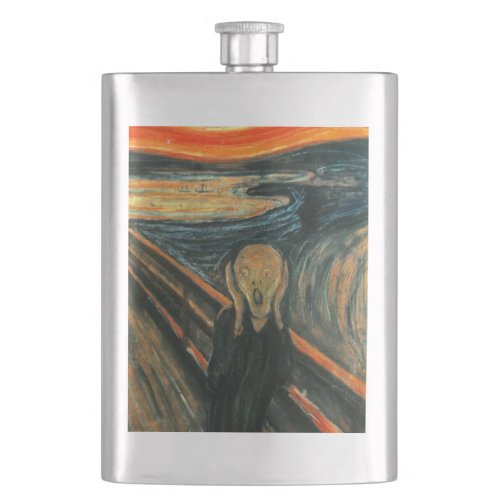 The Scream Munch Modern Art Abstract Hip Flask