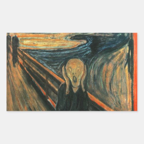 The Scream Munch Modern Art Abstract Rectangular Sticker