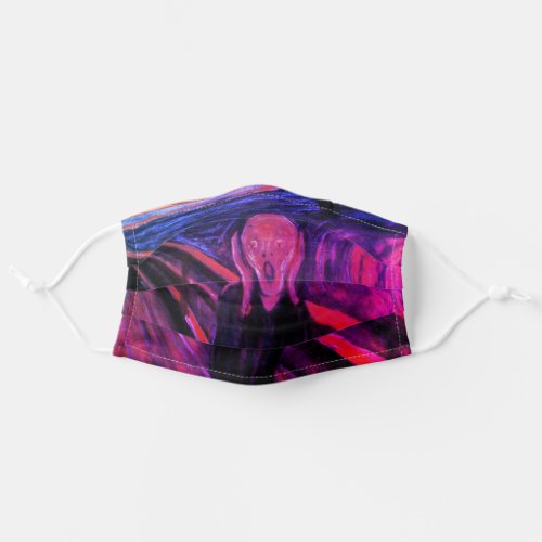 The Scream Munch Painting Cute Purple Pink Blue Adult Cloth Face Mask