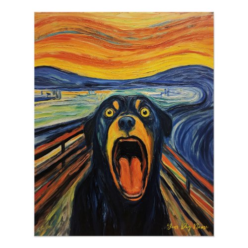 The Scream _ Rottweiler Dog 001 _ Pall Munch Poster