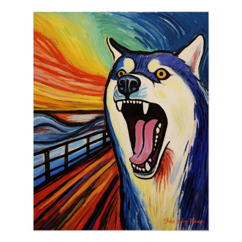 The Scream _ Siberian Husky Dog 001 _ Pall Munch Poster