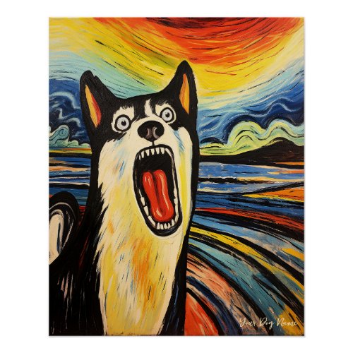 The Scream _ Siberian Husky Dog 002 _ Pall Munch Poster