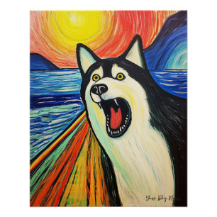 The Scream - Siberian Husky Dog 003 - Pall Munch Poster
