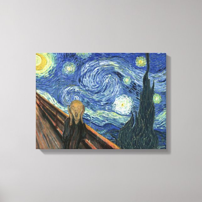 The Scream Starry Night Canvas Print (Front)
