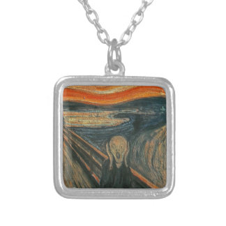The Scream (Textured) by Edvard Munch Silver Plated Necklace