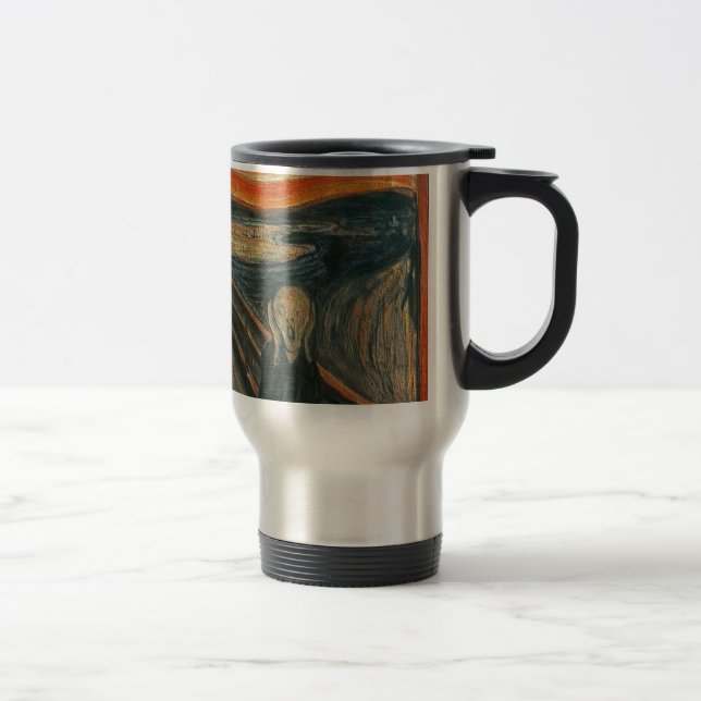 The Scream (Textured) by Edvard Munch Travel Mug (Right)