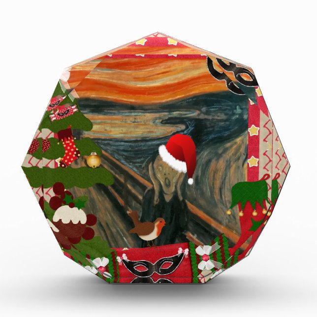 the scream ugly christmas acrylic award (Front)