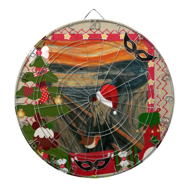 the scream ugly christmas dart board (Front)