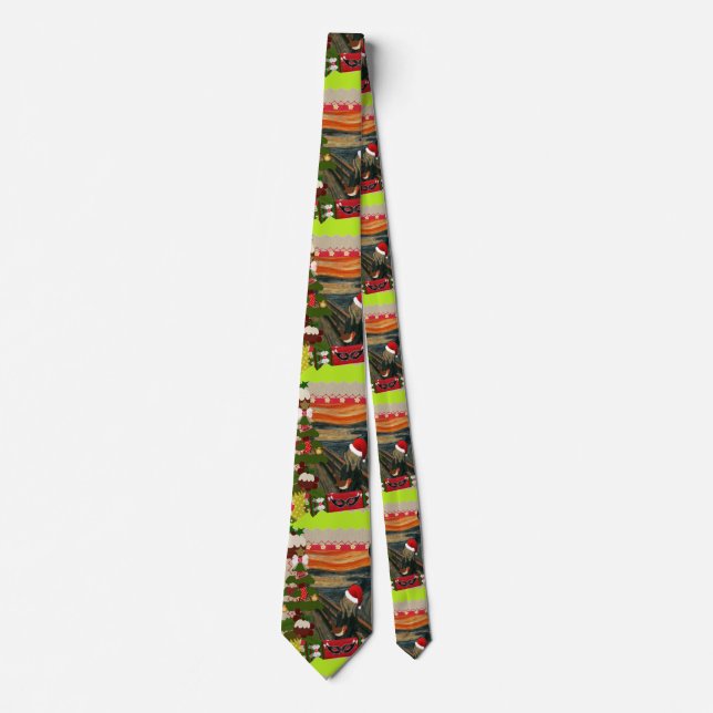 the scream ugly christmas neck tie (Front)