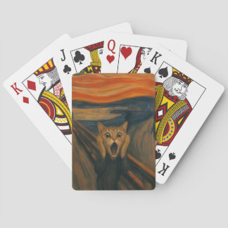 The Screaming Cat Parody Classic Art Funny Poker Cards