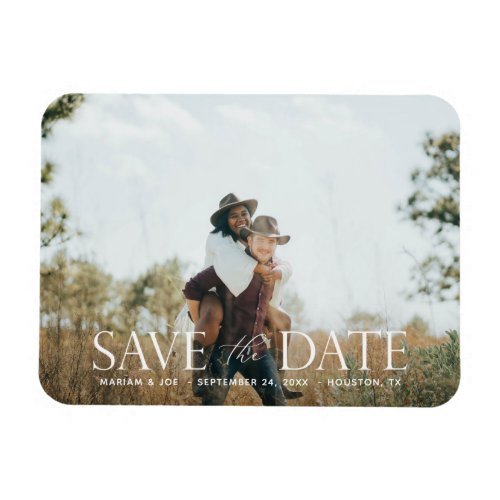 The Script H Modern 2 Photo Save the Date Magnet