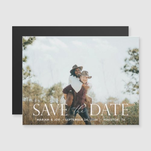 The Script H Modern Photo Save the Date Magnet
