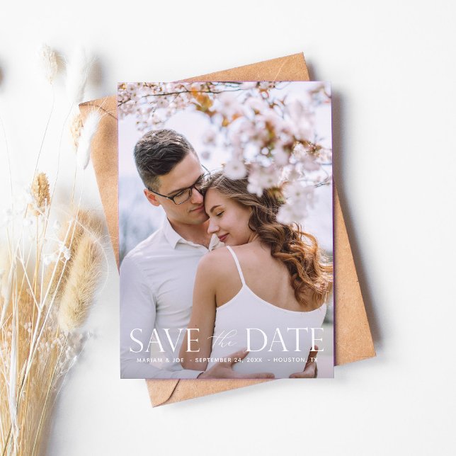 The Script V Modern 2 Photo Save the Date Invitation (Creator Uploaded)