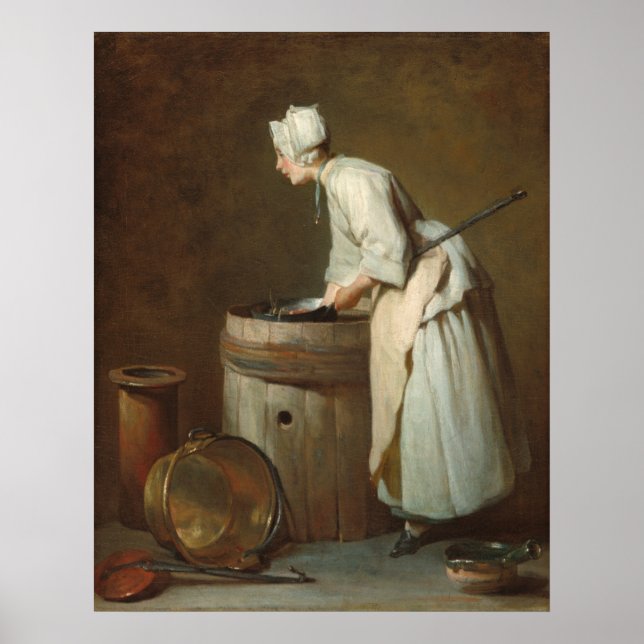 The Scullery Maid - Jean-Siméon Chardin Fine Art Poster (Front)