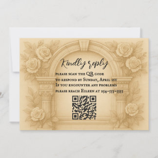 The Sculpted Vow QR Code Wedding RSVP Card