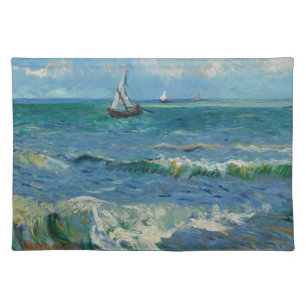 The Sea at Les Saintes Maries de la Mer Van Gogh Cloth Placemat