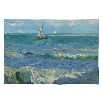 The Sea At Les Saintes Maries De La Mer | Van Gogh Cloth Placemat by decodesigns at Zazzle
