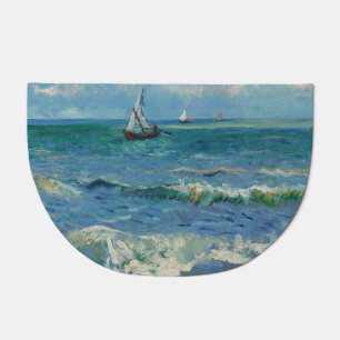 The Sea at Les Saintes Maries de la Mer Van Gogh Doormat