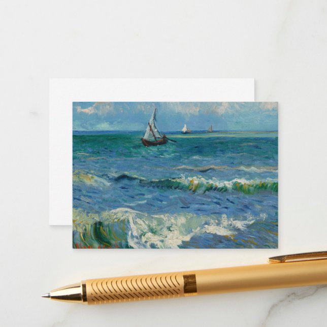 The Sea at Les Saintes Maries de la Mer | Van Gogh Enclosure Card (Front/Back In Situ)