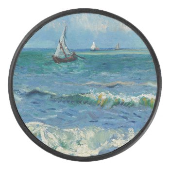 The Sea At Les Saintes Maries De La Mer | Van Gogh Hockey Puck by decodesigns at Zazzle