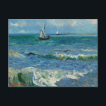 The Sea at Les Saintes Maries de la Mer | Van Gogh Holiday Postcard<br><div class="desc">The Sea at Les Saintes-Maries-de-la-Mer depicts three boats floating on a calm sea with special attention to light and color. A fisherman is visible guiding the boat in the painting’s foreground. The painting’s high horizon places emphasis on the vast sea, with varying shades of blue and green standing out against...</div>