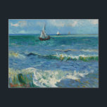 The Sea at Les Saintes Maries de la Mer | Van Gogh Holiday Postcard<br><div class="desc">The Sea at Les Saintes-Maries-de-la-Mer depicts three boats floating on a calm sea with special attention to light and color. A fisherman is visible guiding the boat in the painting’s foreground. The painting’s high horizon places emphasis on the vast sea, with varying shades of blue and green standing out against...</div>
