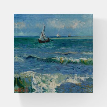 The Sea At Les Saintes Maries De La Mer | Van Gogh Paperweight by decodesigns at Zazzle