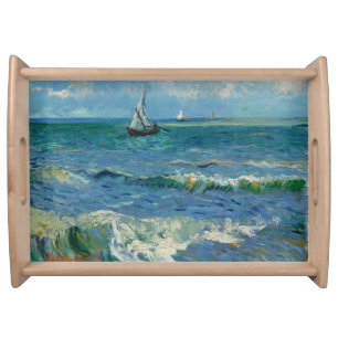 The Sea at Les Saintes Maries de la Mer Van Gogh Serving Tray