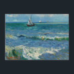 The Sea at Les Saintes Maries de la Mer | Van Gogh Thank You Card<br><div class="desc">The Sea at Les Saintes-Maries-de-la-Mer depicts three boats floating on a calm sea with special attention to light and color. A fisherman is visible guiding the boat in the painting’s foreground. The painting’s high horizon places emphasis on the vast sea, with varying shades of blue and green standing out against...</div>