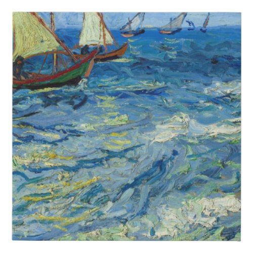 The Sea at Saintes_Maries by Vincent van Gogh Faux Canvas Print