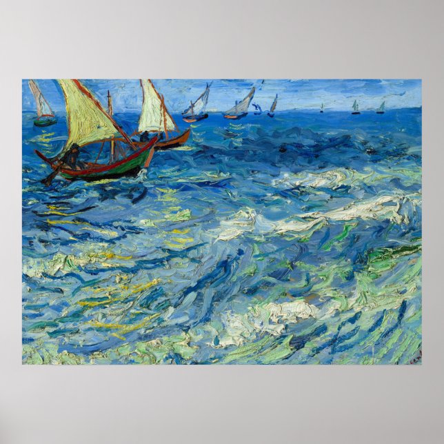 The Sea at Saintes-Maries by Vincent van Gogh Poster (Front)