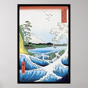 The sea at Satta in Suruga Province Poster