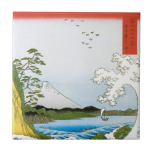 The Sea at Satta in Suruga Province Tile