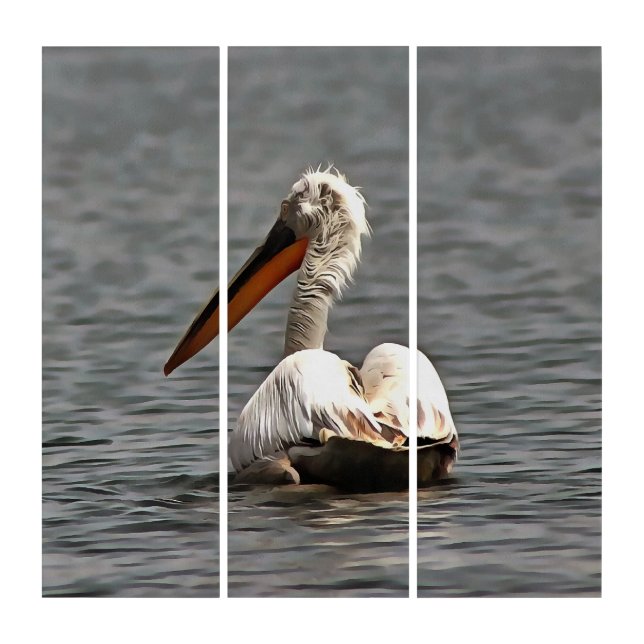 The Sea Breeze Blows The Pelican Where He Wants  Triptych (Front)