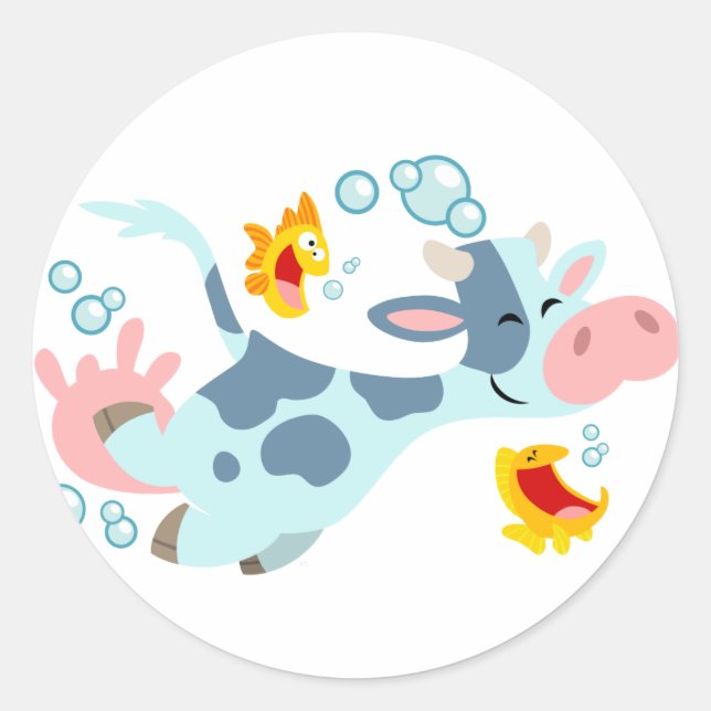 The Sea Cow and Fish Friends Sticker (Front)