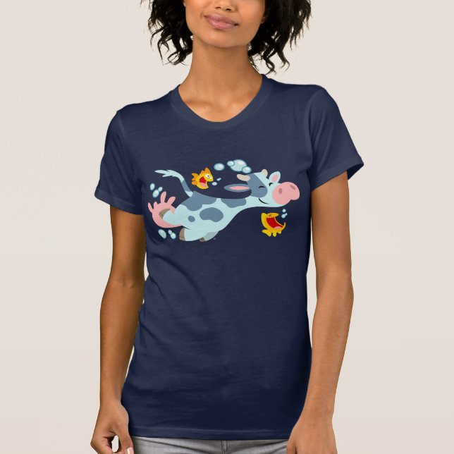 The Sea Cow and Fish Friends Women T-shirt (Front)