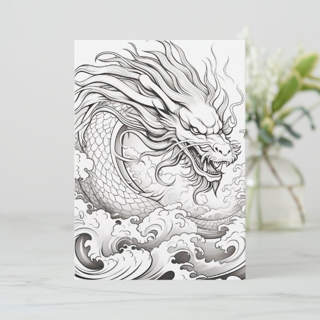 The Sea Dragon | Color Your Own Greeting (Standing Front)