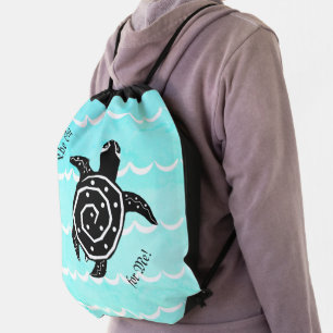 The Sea for Me! Turtle Drawstring Backpack