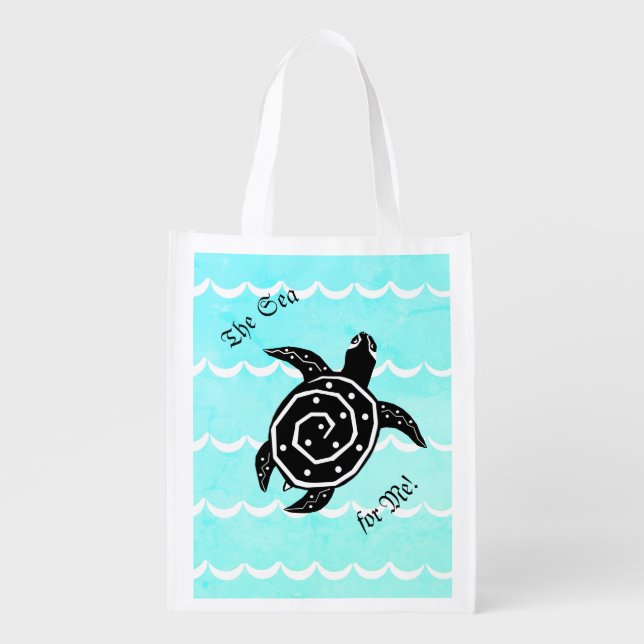 The Sea for Me! Turtle Reusable Grocery Bag (Front)