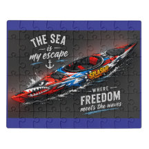 The Sea Is My Escape Kayak Jigsaw Puzzle