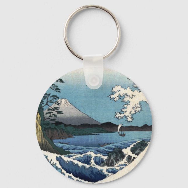 The Sea off Satta in Suruga Province, Hiroshige Keychain (Front)