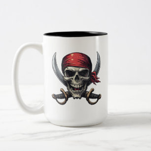 The Sea Pirate Tavern - Skull n Bones Two-Tone Coffee Mug