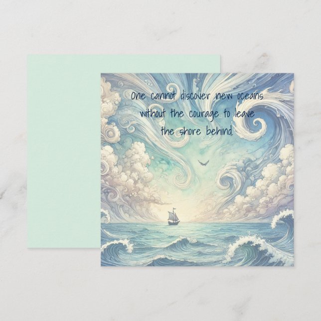 The Sea & Quote  Note Card (Front/Back)