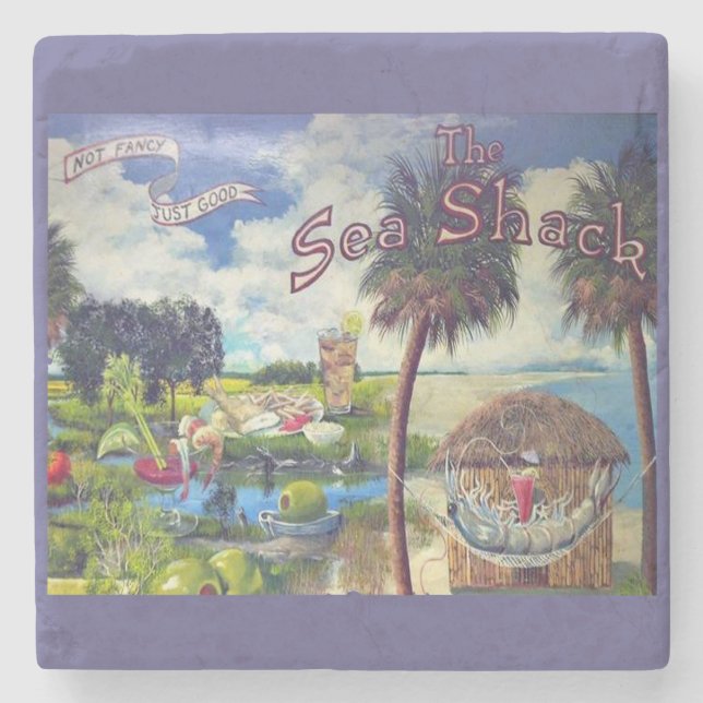 The Sea Shack, Hilton Head Marble Coaster (Front)