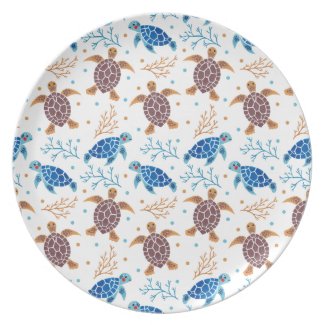 The Sea Turtle Pattern Party Plate