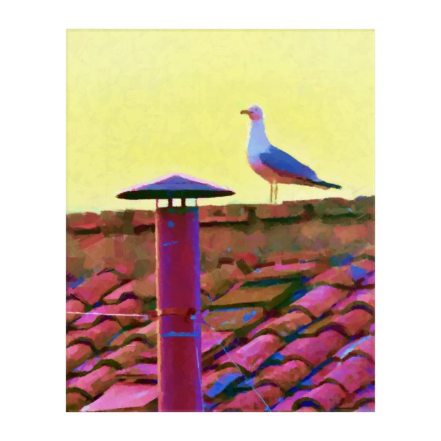 The seagull on an Afternoon of Conclave Acrylic Print (Front)