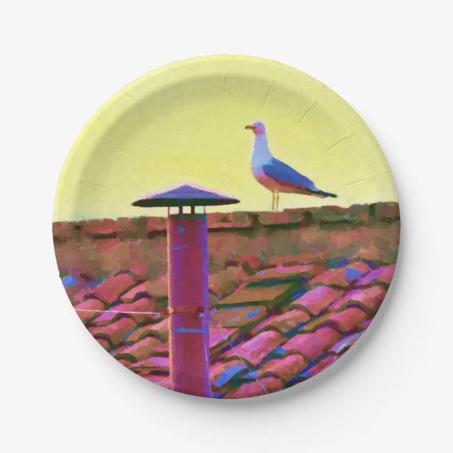 The seagull on an Afternoon of Conclave Paper Plates (Front)