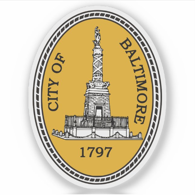 The Seal of Baltimore, Maryland  Sticker (Front)